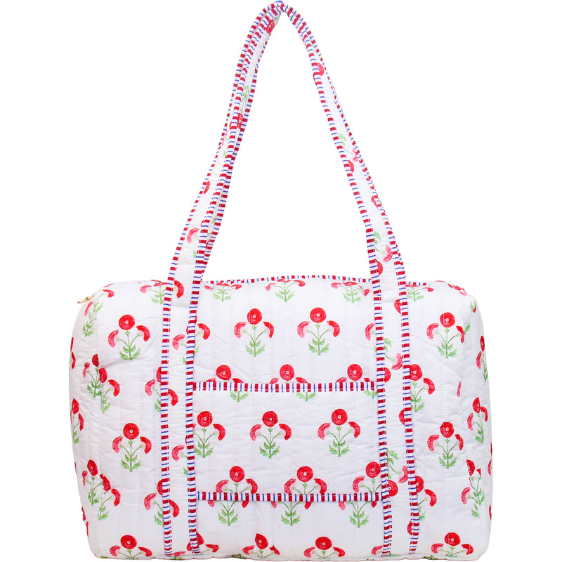 Personalized Quilted Block Print Duffel Bag - Embroidered With Initials - Threadart.com
