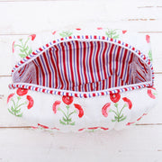 Personalized Quilted Red Block Print Zipper Pouch - Embroidered - Threadart.com
