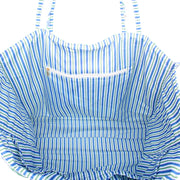 Personalized Quilted Blue Block Print Tote Bag - Embroidered With Initials - Threadart.com