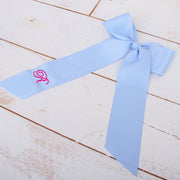 Monogrammed Grosgrain Ribbon Bows - Embroidered Initial - Threadart.com