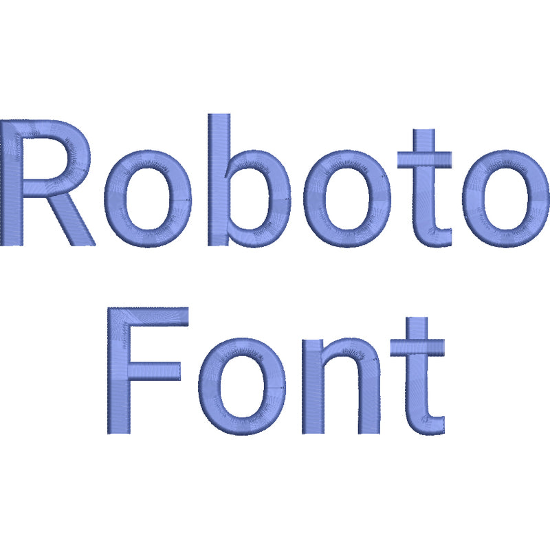 Roboto Font Machine Embroidery Design Set - Alphabet Letters Numbers BX Font - Download 9 Formats and 4 Sizes - Threadart.com