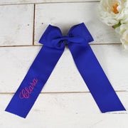 Personalized Grosgrain Ribbon Bow - Embroidered Name or Word - Threadart.com