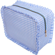 Personalized Ruffle Gingham Pouch with Embroidered Name or Monogram - Threadart.com