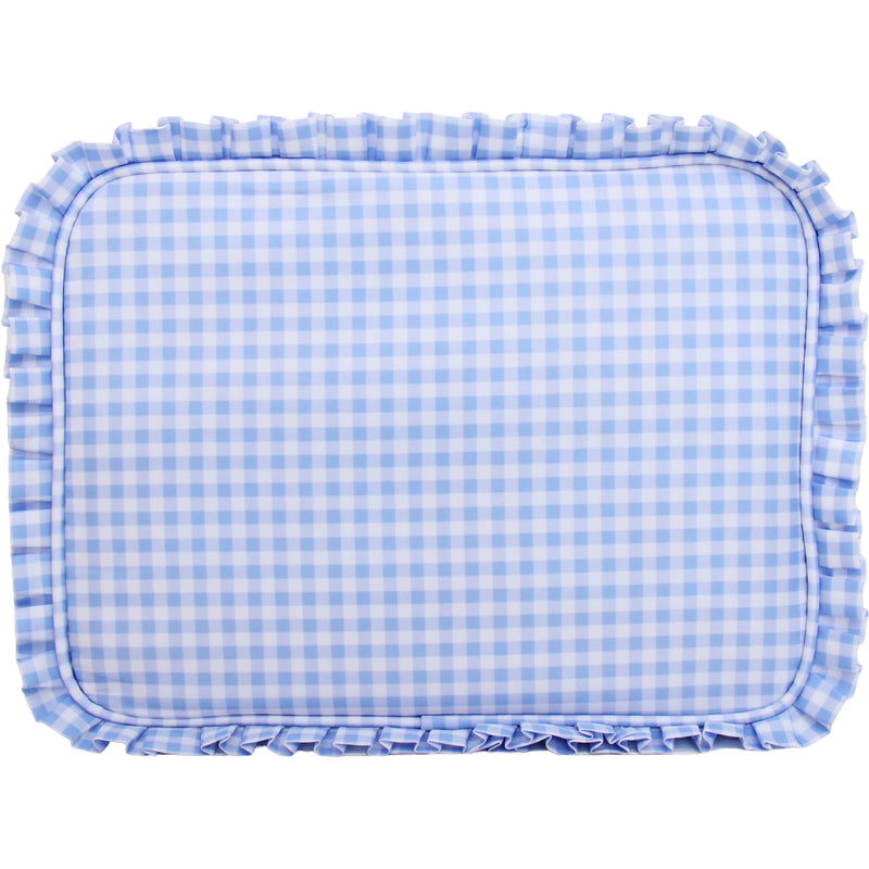 Personalized Ruffle Gingham Pouch with Embroidered Name or Monogram - Threadart.com