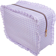 Personalized Ruffle Gingham Pouch with Embroidered Name or Monogram - Threadart.com