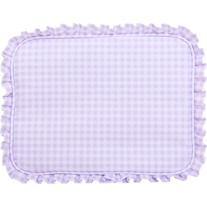 Personalized Ruffle Gingham Pouch with Embroidered Name or Monogram - Threadart.com
