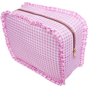 Personalized Ruffle Gingham Pouch with Embroidered Name or Monogram - Threadart.com