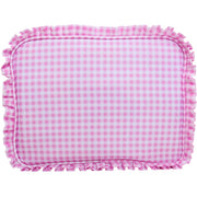 Personalized Ruffle Gingham Pouch with Embroidered Name or Monogram - Threadart.com
