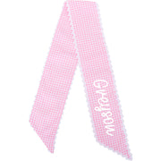 Personalized Easter Wreath Sash or Basket Bow - Embroidered Pink or Blue - Threadart.com