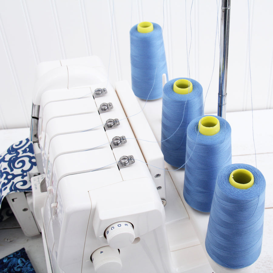 Serger Thread Four Cone Pack in use