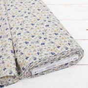 Premium Cotton Quilting Fabric Sold By The Yard - Sevenberry Collection - Blue Vintage Rose - Threadart.com
