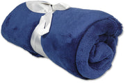 Pack of 3 Plush Fleece Blanket - Dark Blue - Threadart.com