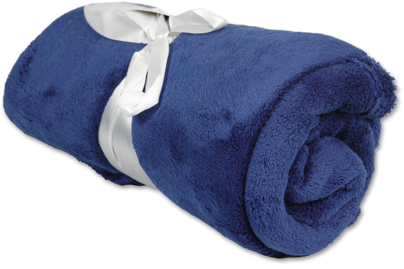 Pack of 3 Plush Fleece Blanket - Dark Blue - Threadart.com