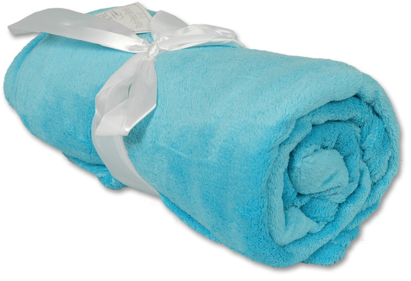 Pack of 3 Plush Fleece Blanket - Turquoise - Threadart.com