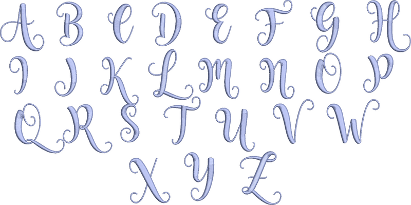 Starfish Font Machine Embroidery Design Set -  Whimsical Cursive Alphabet Letters BX Font - Download 9 Formats and 3 Sizes - Threadart.com