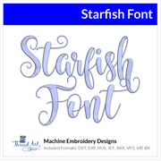 Starfish Font Machine Embroidery Design Set -  Whimsical Cursive Alphabet Letters BX Font - Download 9 Formats and 3 Sizes - Threadart.com