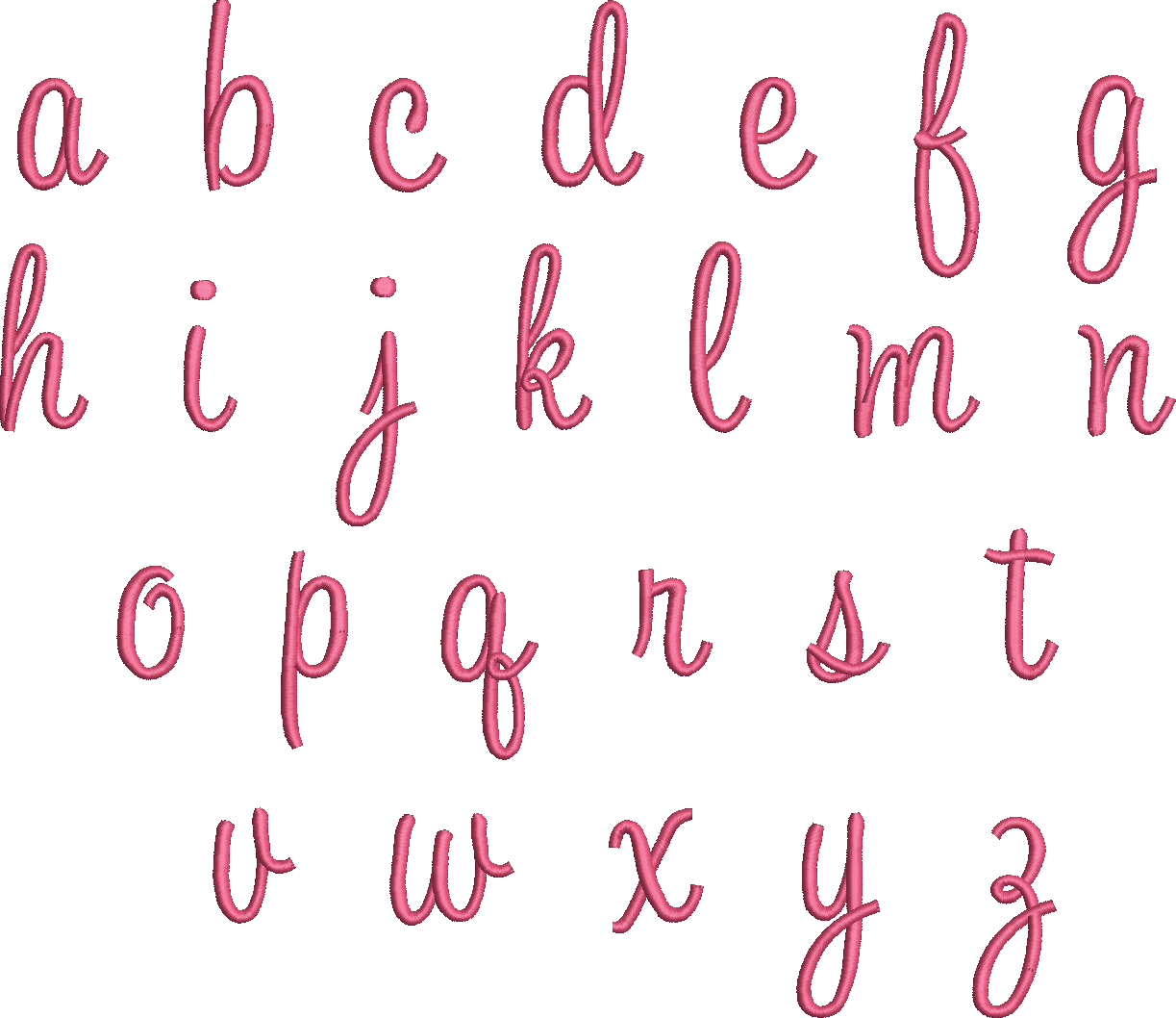 Thread In Cursive SweetHeart Font Machine Embroidery Design Set - Script Cursive Alphabe ...