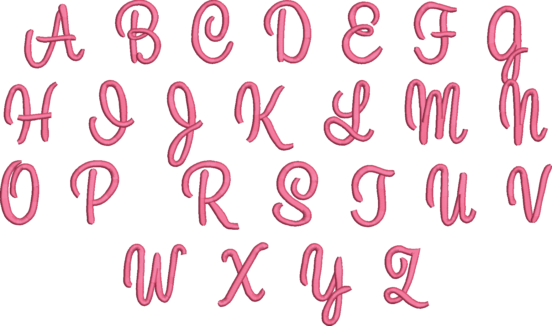 Thread In Cursive SweetHeart Font Machine Embroidery Design Set - Script Cursive Alphabe ...