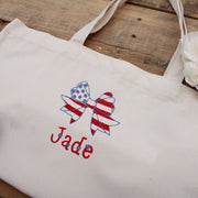 Patriotic Bow Machine Embroidery Design Single - Monogramming - Instant Download 9 Formats and 4 Sizes - Threadart.com