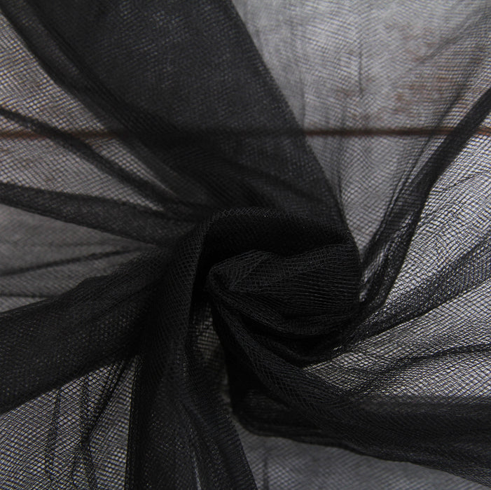 Premium Soft Tulle Fabric Mega Roll - 100 Yards by 6" Wide - Black - Threadart.com