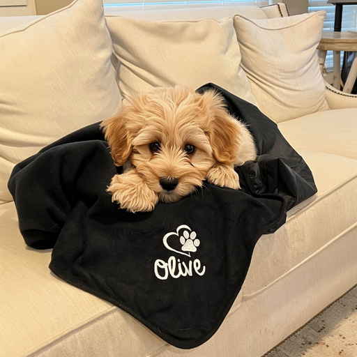 Personalized Waterproof Puppy Blanket - Custom Embroidery - Threadart.com
