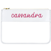 Personalized Clear Zipper Pouch Bags with Embroidery - Customized With Name or Words - Threadart.com