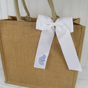 Personalized Grosgrain Ribbon Bow - Embroidered Name or Word - Threadart.com