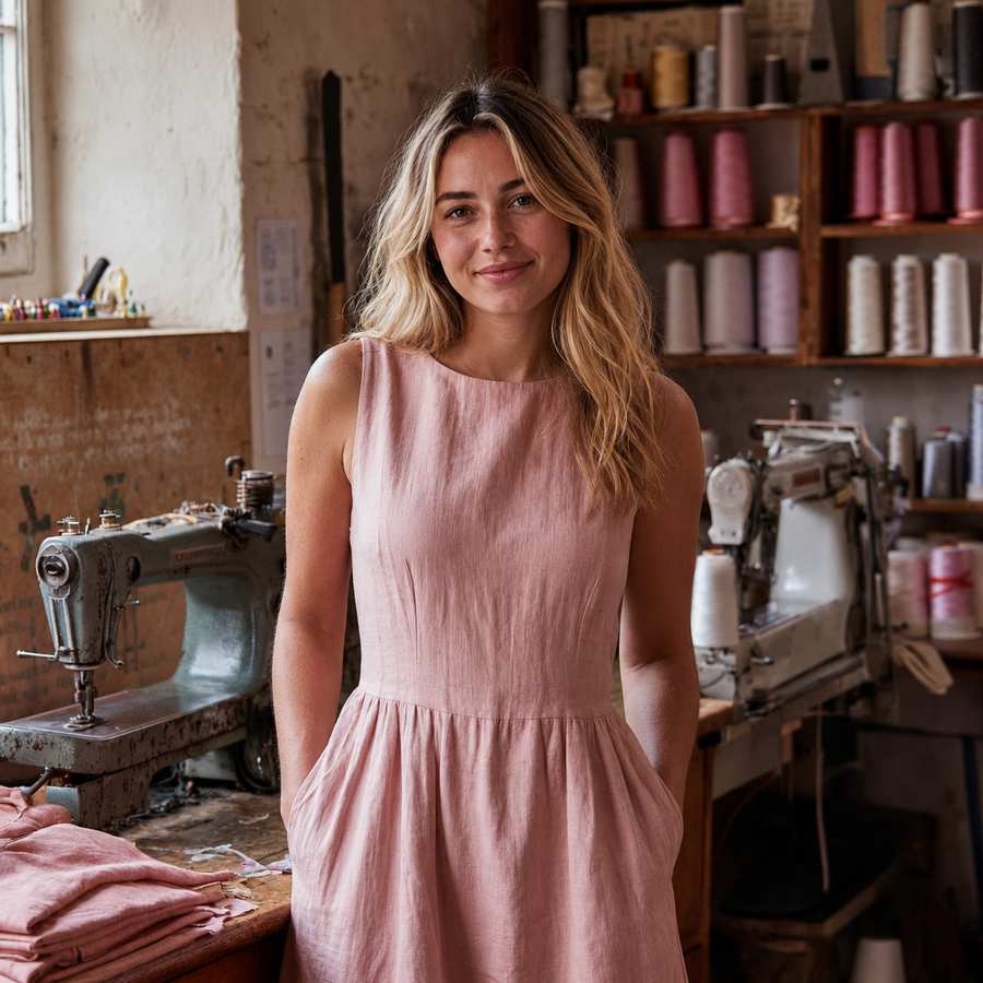 Linen Fabric By the Yard in use
