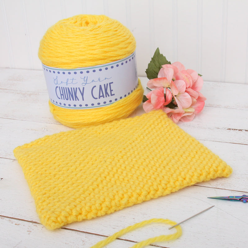 Chunky Yarn Big Cake - Yellow, 300g (316 Yards) – Thick Super Bulky #6 - Threadart.com