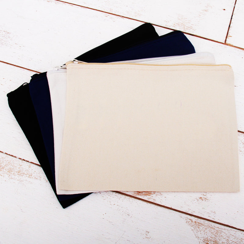 Personalized Canvas Zipper Pouch - Embroidered Name - Threadart.com