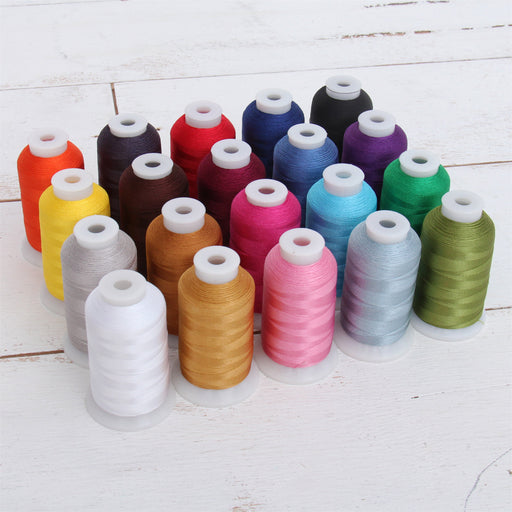 20 Colors of Polyester Embroidery Thread Set - Essential Colors - Threadart.com