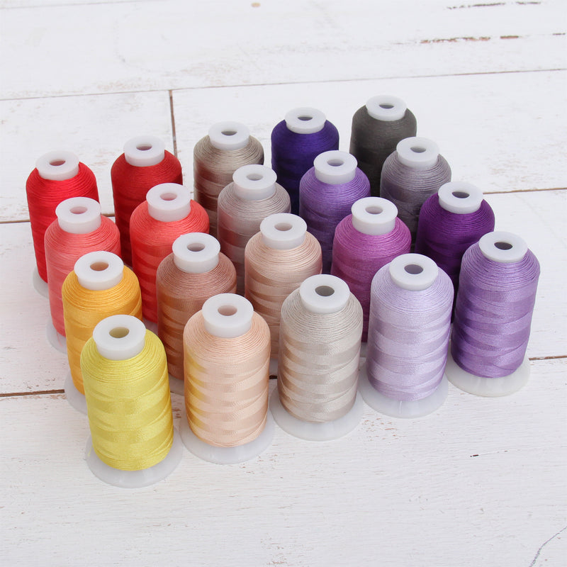 20 Colors of Polyester Embroidery Thread Set - Frosty Colors - Threadart.com