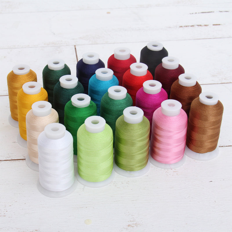 20 Colors of Polyester Embroidery Thread Set - Holiday Colors - Threadart.com