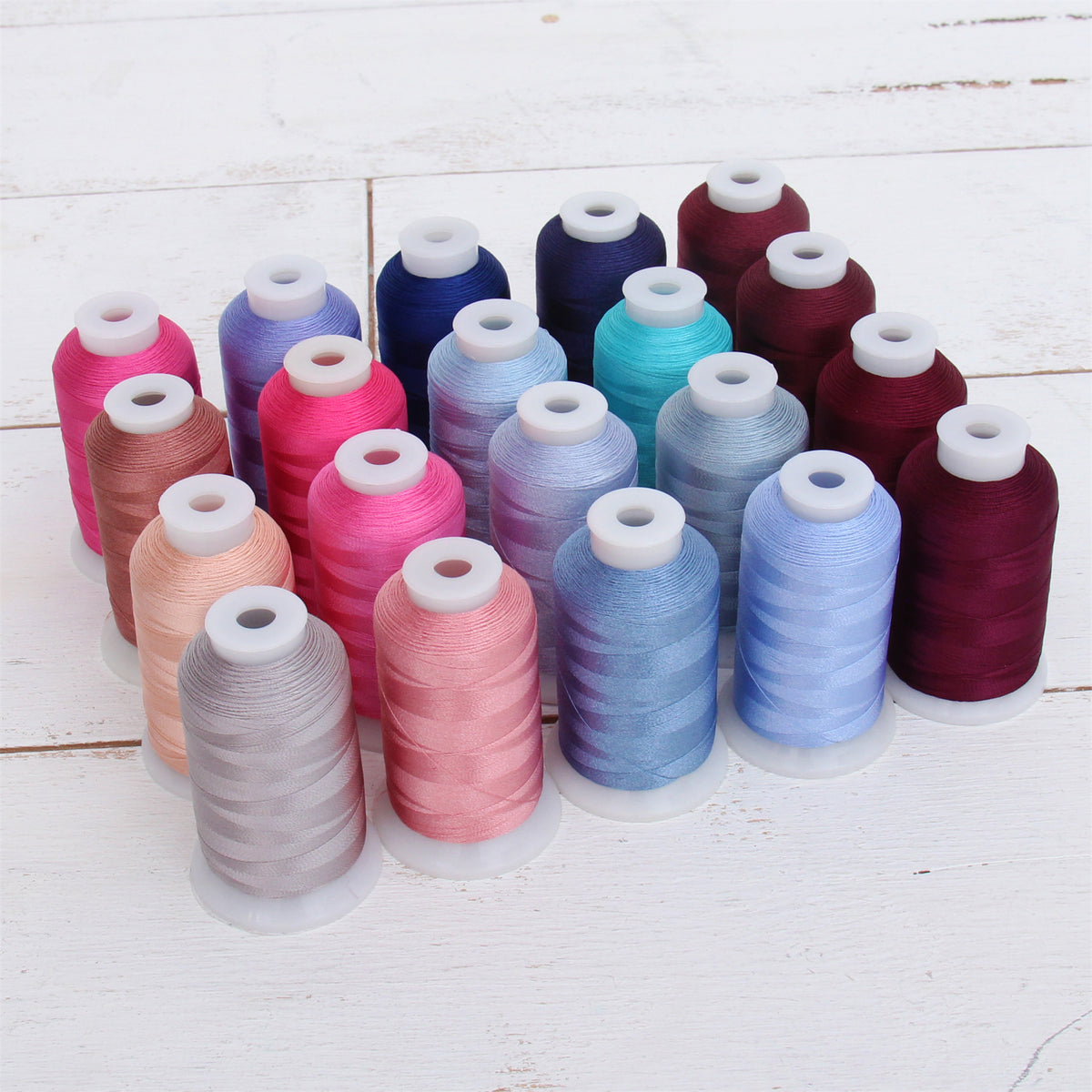 Embroidery Machine Thread - 20 Colors - 1100Yd Spools - Polyester Thread  Set - 40 Weight (120D/2) Premium Thread - Embroidery and Sewing