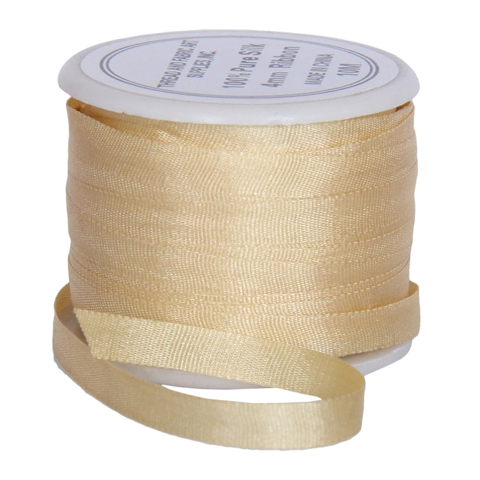 Silk Ribbon 4mm Pastel Peach x 10 Meters No. 502 - Threadart.com