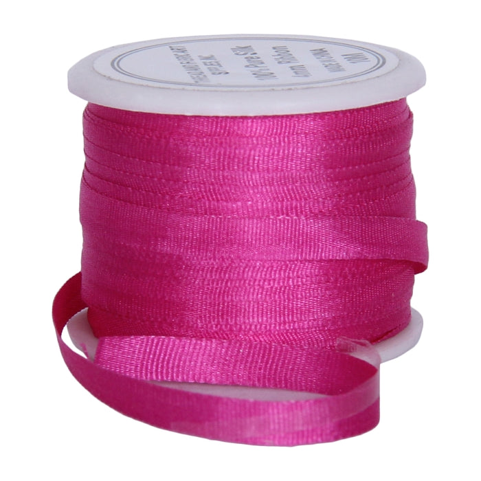 Silk Ribbon 4mm Magenta x 10 Meters No. 566 - Threadart.com