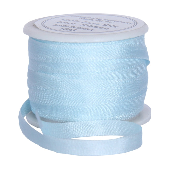 Silk Ribbon 4mm Pale Blue x 10 Meters No.  600 - Threadart.com