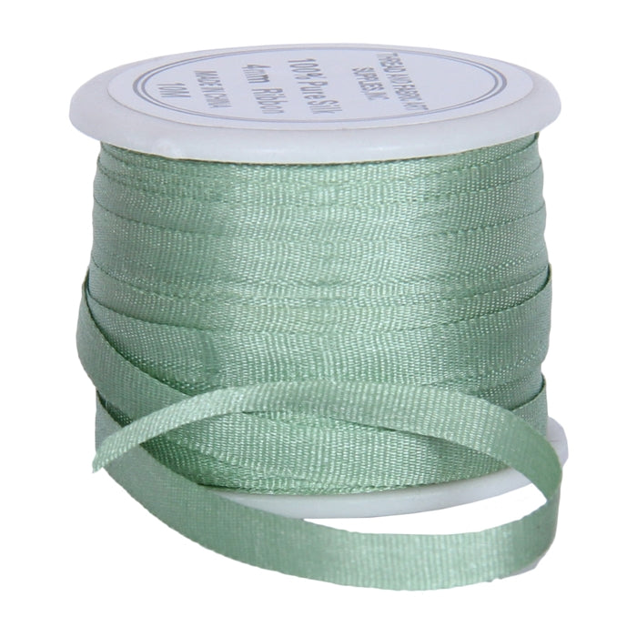 Silk Ribbon 4mm Seafoam Green x 10 Meters No. 618 - Threadart.com