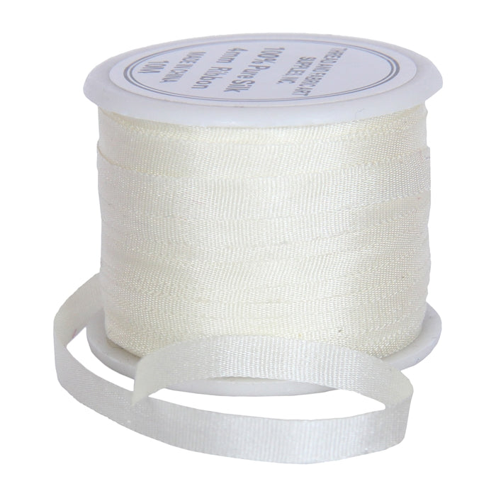 Silk Ribbon 4mm Natural x 10 Meters No. 700 - Threadart.com