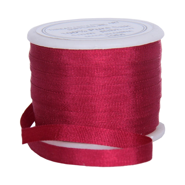 Silk Ribbon 4mm Burgundy  x 10 Meters No. 707 - Threadart.com