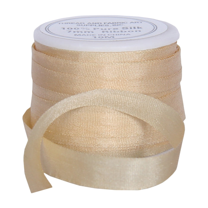 Silk Ribbon 7mm Pastel Peach x 10 Meters No. 502 - Threadart.com