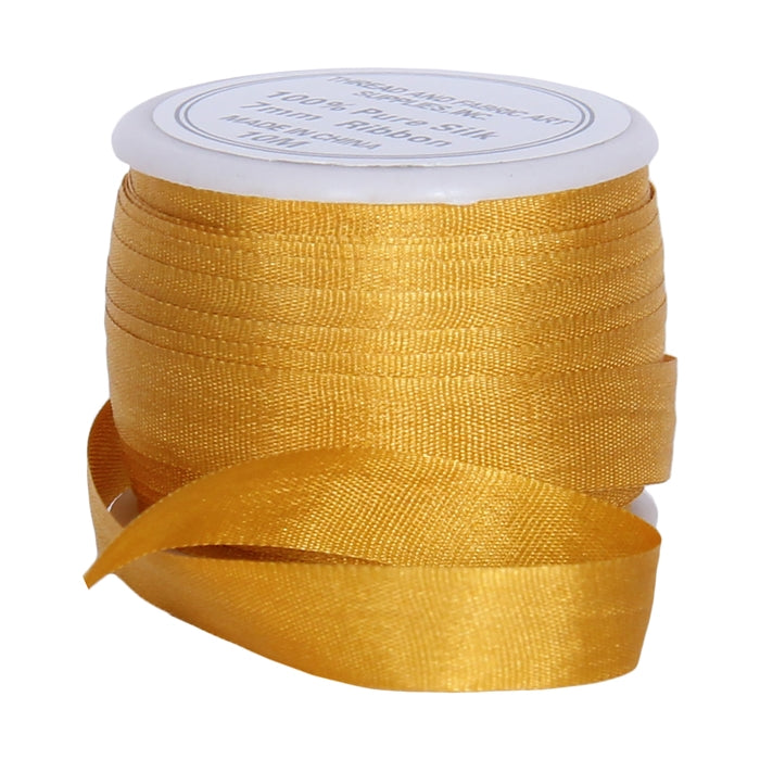 Silk Ribbon 7mm Orange Yellow x 10 Meters No. 511 - Threadart.com