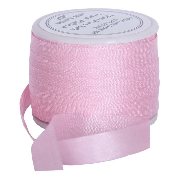 Silk Ribbon 7mm Pink x 10 Meters No. 544 - Threadart.com