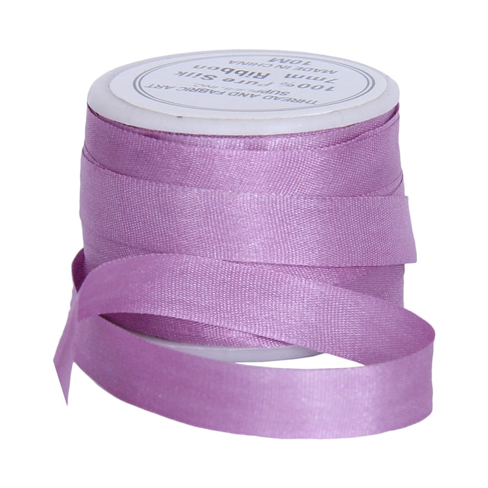 Silk Ribbon 7mm Lavender x 10 Meters No. 571 - Threadart.com
