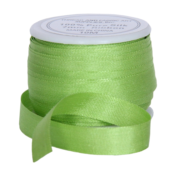 Silk Ribbon - 7mm - 50 Colors - Lime - 10 Meters - For Embroidery ...