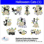 Machine Embroidery Designs - Halloween Cats (1) - Threadart.com