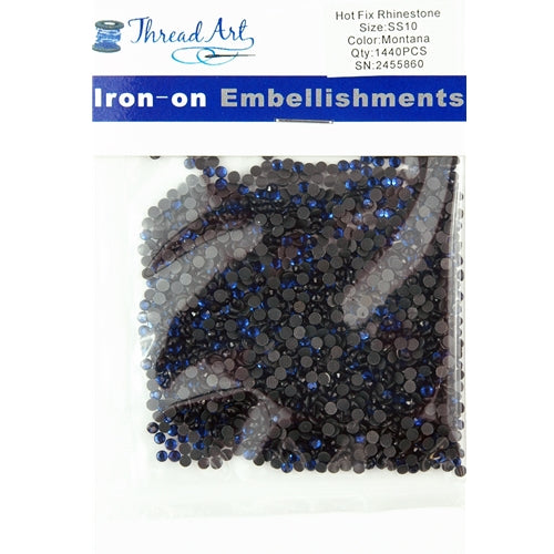 Hot Fix Rhinestones - SS10 - Montana - 1440 stones - Threadart.com