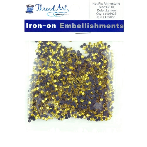 Hot Fix Rhinestones - SS10 - Lemon - 1440 stones - Threadart.com