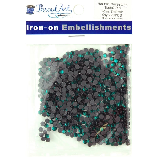 Hot Fix Rhinestones-SS16-Emerald - 720 stones - Threadart.com