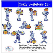 Machine Embroidery Designs - Crazy Skeletons(1) - Threadart.com
